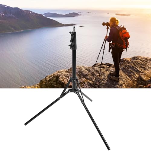 2m Thickened Aluminum Light Stand, Adjustable Height, Non Slip Feet, Portable Foldable, 4KG Load Capacity, for Photography, Compatible with LED Lights, Dome Lights, Soft Boxes