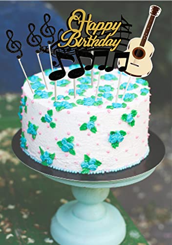 Zhengye 123 Diy Set Of 9 Letters Happy Birthday Cake Topper Cake Guitar Party Decorations thumb #4