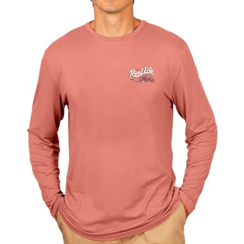 Reel Life UV Long Sleeve – Jax Beach Men’s Long Sleeve Sun Protection Shirt, Lightweight Quick-Dry UPF 50+ Performance Shirt, Breathable Sun Shirts For Men, Moisture-Wicking UV Shirts for Men (Large)