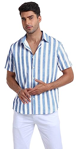Sailwind Men's Short Sleeve Shirts Summer Striped Casual Shirt Button Down Regular Fit Tops - Image 6