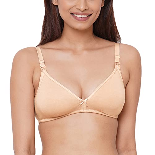 Image of Inner Sense Organic Cotton Bamboo Nursing Bra for Women I High Coverage Feeding Bra with Clasps for Breastfeeding I Wire-Free Maternity Bra Without Padding