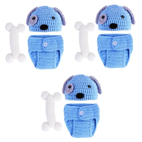 Accessoires de photographie né costume chien adorable ciel tricoté