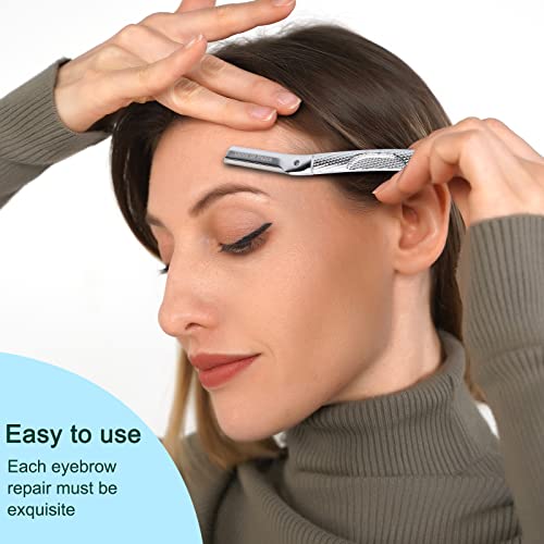 Dermaplaning-Tool-BeautyMetal-eyebrow-knife-face-hair-cleaning-tool-Womens-Shaving-Razors-Blades-Jewel-silver