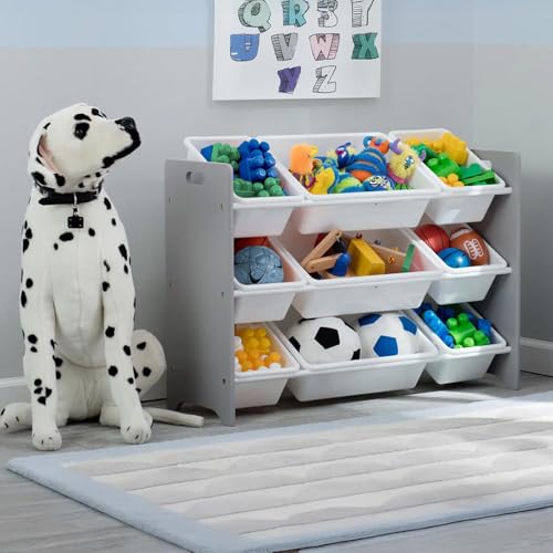 Image of Delta Children MySize 9 Bin Plastic Toy Organizer - Greenguard Gold Certified, Grey | Sturdy