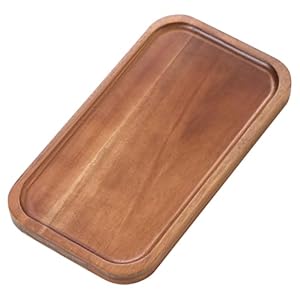 Small Solid Acacia Wood Serving Trays and Platters – Wooden Mini Charcuterie Boards, Rectangle Cheese Board for Food, Bathroom, Home Decor, Kitchen Counter,S,(25.5×14 CM, 1 Pack)