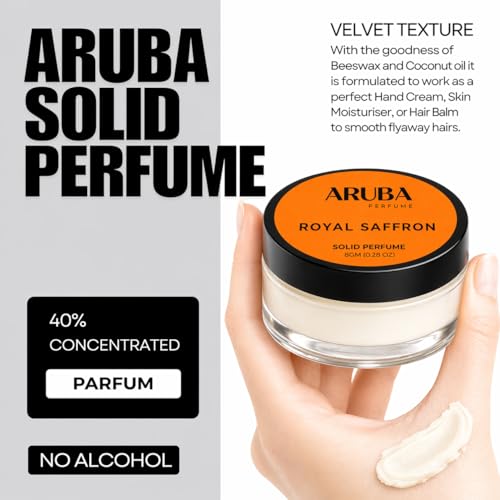 Image of Alcohol Free Royal Saffron Solid Perfumes | Wax Perfumes for Men & Women | Cologne | Strong & Lasting Fragrance | Gifting Pack for Him & Her