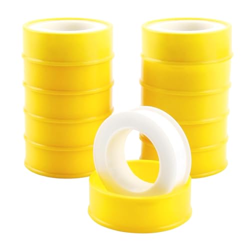 JinRuiCPeng 10 PCS Rouleaux de Ruban d'Étanchéité en Teflon, 12 mm x 12 m, Ruban Téflon Haute Résistance pour Plomberie, Tuyaux, Raccords, Chauffage,...