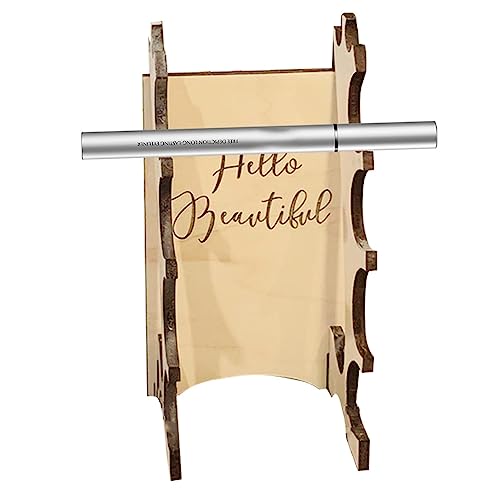 CENMOO Soporte para brochas de maquillaje, soporte para brochas de maquillaje, estante de almacenamiento de madera, estante multifuncional para brochas de maquillaje, estante estable para pintalabios,
