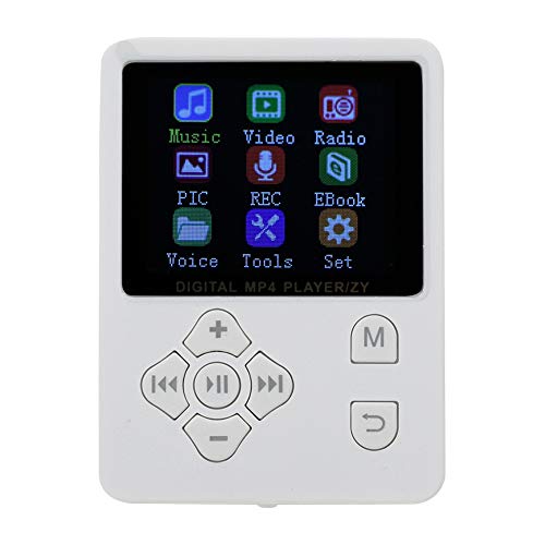 MP3 Player, Portable Music Player 32G Memory Card Multiplayer Mode for 6 to 8 Hours Continuous Playback Easy to Operate HiFi Music MP4 Music Player(White)