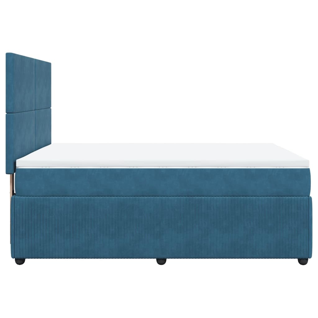Boxspringbett mit Matratze Betten Mit Matratze Schlafzimmer Bett Boxspringbett Mit Matratze Dunkelblau 160x200 cm Samt - 3292380