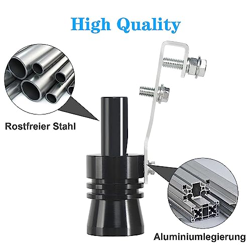 2 Stück Uspuff Pfeife, Auspuff sound booster, Auspuff Turbo Auto Turbo Pfeife Car Turbo Sound Whistle, Auspuff Lauter Machen, Turbo Sound Simulator Pfeife, L, Schwarz