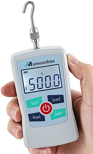 Mxmoonfree 500N Digital Force Gauge Push Pull Gauge Portable Force Meter with Units N/LB/Kg/Oz, Storage Case, Auto Backlit LCD, Auto Power-Off (ZMF-500N)