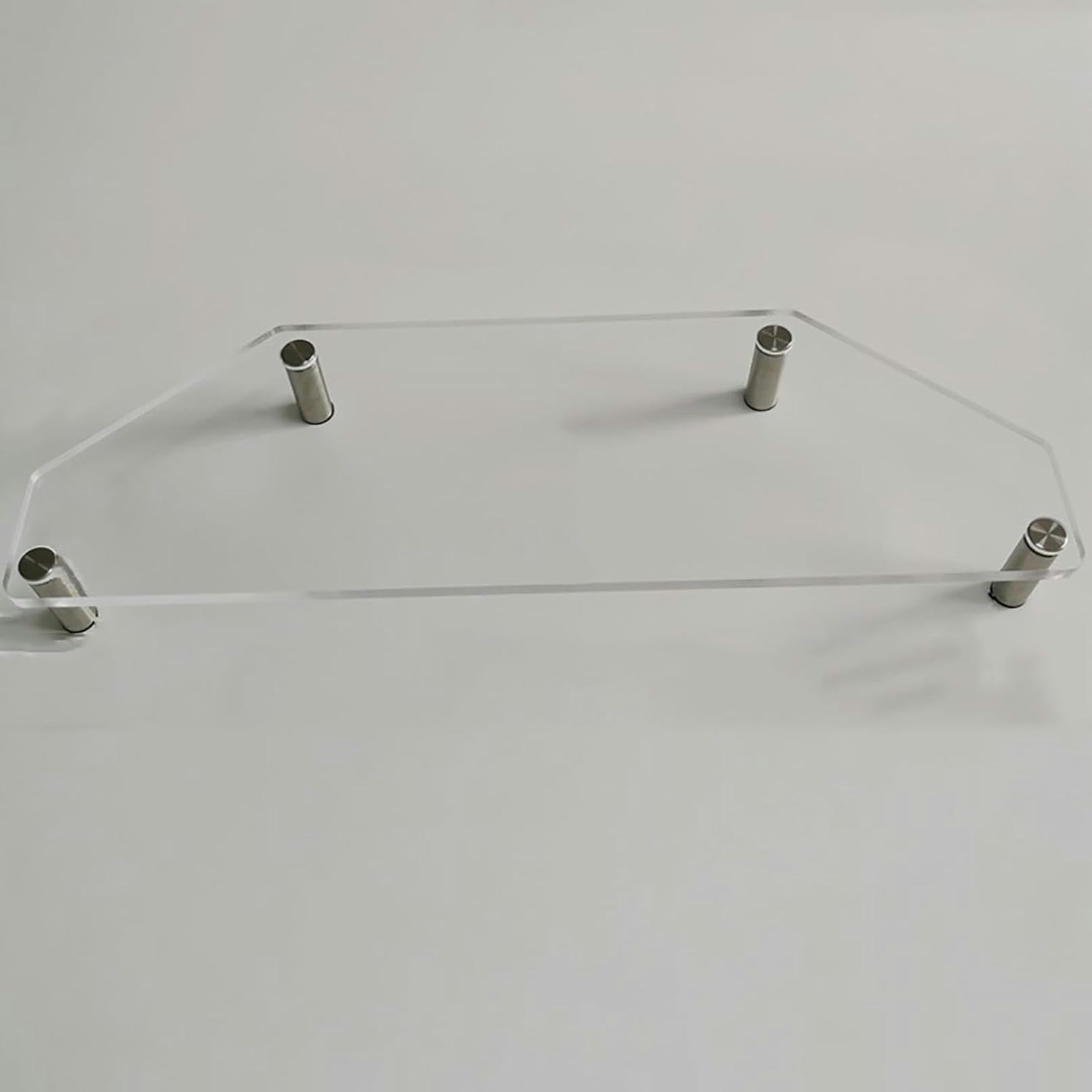 SDGcfgjW corner desks， Corner Monitor Stand Clear Acrylic Desktop Shelves with Metal Legs, Ergonomic Laptop Riser(45x20x5.5cm (17.7x7.8x2.2in))