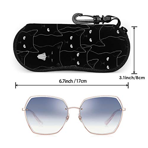 Ovpszfyo Black Cat Sunglasses Case Zipper Portable Glasses Case Box Soft With Belt Clip For Men Women Fashion Sports Large #TOP2