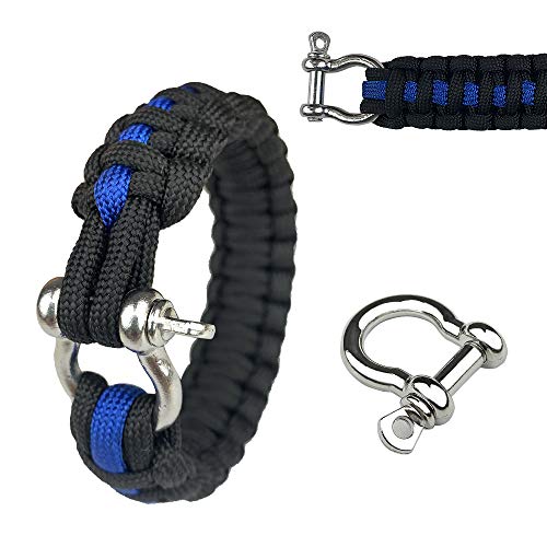 Pheefazay 8 Sets Metal Bow Shackle Adjustable D-Shaped Buckle Diy Umbrella Rope Bracelet Accessories For Paracord Survival Bracelet Camping Hiking And Other Outdoor Sport #TOP2