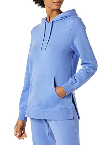 Amazon Essentials Women's French Terry Hooded Tunic Sweatshirt, Blue, Large - image 1