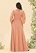 PUXIU Long Sleeve Chiffon Bridesmaid DressesDusty Sage Crew Neck Plus Size Long Sleeve Formal Evening Dress for Women 14