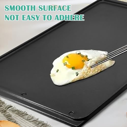 Image of Hiorucet Cast Iron Griddle, Reversible Griddle Plate for Napoleon Prestige 500, Pro 500, Built-In 500, LEX Series, 485, 665, 605, 730, 825, 56040, 56041 - 2-Sided Cooking Flat Top Pan