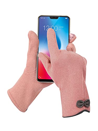 Image of FabSeasons Slim warm Winter Gloves For Women, with velvet lining inside for cold weather, Touchscreen enabled index finger, also ensures a Smooth Driving /Riding Experience