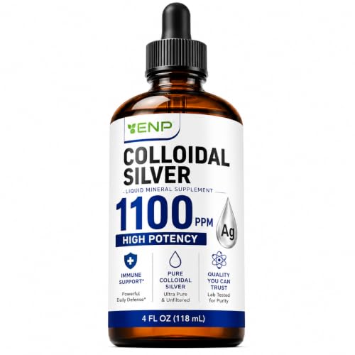 Colloidal Silver Liquid 1100 ppm, High Potency Mineral Supplement, 4oz