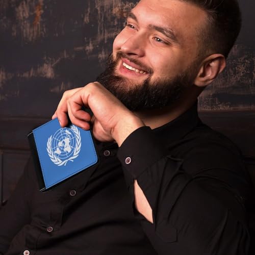 United Nations Flag Mens Short Wallet，coin Wallet, Card Bag, Certificate Storage Bag4