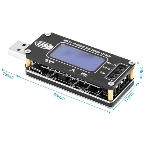 Image of DC-DC CNC Power Regulator Module, Digital Voltmeter | 3.5-12V to 1-24V adjustable, Micro USB and Type-C input, battery tester function, 2-3W power