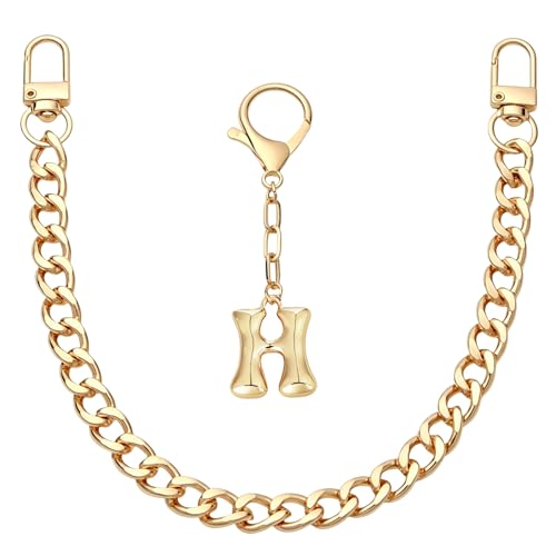 Snycler Bubble Letter Bag Charm Metal Chain Keychain Fashion Women Handbag Purse Pendant Accessories Birthday Gift Letter-H