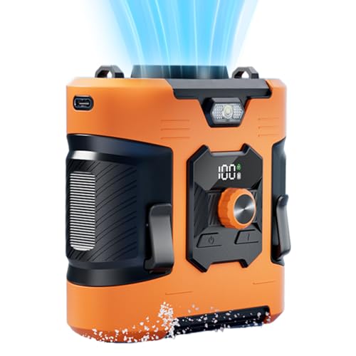 Ventilador De Cinturón | Ventilador de Cinturón Ajustable Multi-Velocidad con Función Silenciosa - Aire Acondicionado Personal Portátil Con Batería Externa, Lámpara LED para Camping Senderismo Viaje