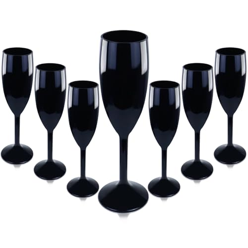 Ahongwenxi 12 Pcs Halloween Plastic Champagne Flutes 6 OZ Acrylic