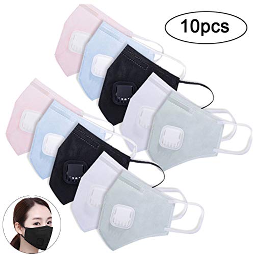 Preisvergleich Produktbild Dorical 20 Pcs N95 Staubmaske Einweg, Atemschutzmaske Gesichtsmasken mit Ausatemventil,Feinstaubmaske, Atemmaske (Ausverkauf) (10PCS)