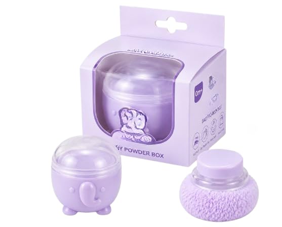 Children Powder Puff Box Set for Newborn & Kids | Powder Container with Soft Puff Applicator | Children Powder Storage Box for Gentle Daily Skin Care & Easy Application (Lavender, Pack Of 1)-image-44