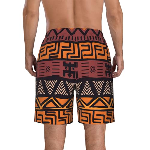 WURTON African Mud Cloth Tribal Print Mens Swim Trunks Compression Liner Swimming Trunks Bathing Suit Quick Dry Shorts3