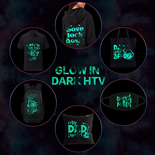Tintnut Glow in Dark HTV Heat Transfer Vinyl - 12x10 inch 6 Sheets Luminous Galaxy Iron on Vinyl Galaxy HTV Vinyl for T-Shirts DIY Compatible with Cricut or Silhouette Cameo - Image 6