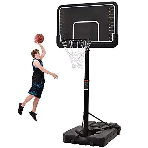 Generic Portable Basketball Hoop Goal with Vertical Jump Measurement, Outdoor Basketball System with 6.6 10ft Height Adjustment for Youth, Adults, Black