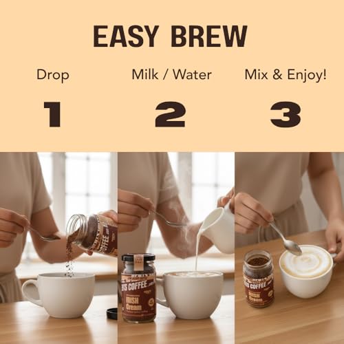 Image of Kents Coffee Combo - HAZELNUT & IRISH CREAM 2 x 50g Jars | LOW ACIDIC INSTANT COFFEE | Medium Roast | 100% Arabica | No Added Sugar | 90 Cups Serves | CHIKMAGALUR | Perfect for Hot & Cold Brews | Espresso, Latte, ICED & COLD COFFEE (50g x 2)