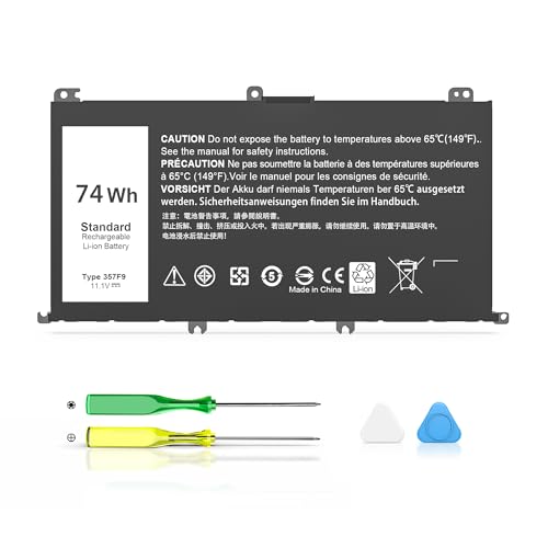 TUXIFPKU 357F9 74Wh Battery Compatible with Dell Inspiron 15
