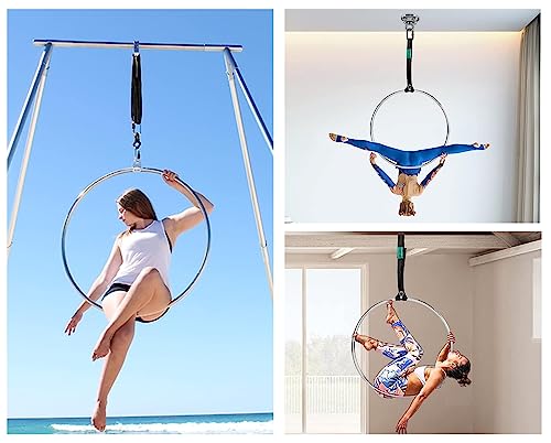 Anilla aérea lyra diámetro 85 cm acero inoxidable plateado miniatura 2