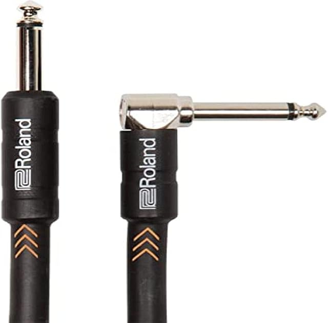 Roland Black Series Instrument Cable Black Angled, Length: 5 ft/1.5 m