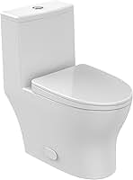 Dual Flush Elongated Standard One Piece Toilet for Bathroom Comfort Height in White