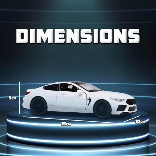 Image of Exclusive Alloy Metal Pull Back Die-Cast Car Diecast Metal Pullback Toy Car with Openable 6 Doors,Light Music Boys Gifts Toys (1:32 B-M-W M8 - Black 1 Color)