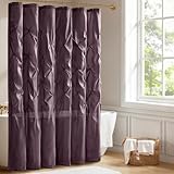 Madison Park Laurel Satin Polyester Shower Curtain, Plum