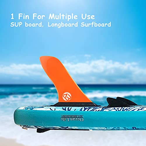 AQUBONA 9'' Surf & SUP Fin Single Center Water Fin Free No Tool Fin Screw Stand up Paddleboard Fin for Longboard Surfboard by AQUBONA - Image 5