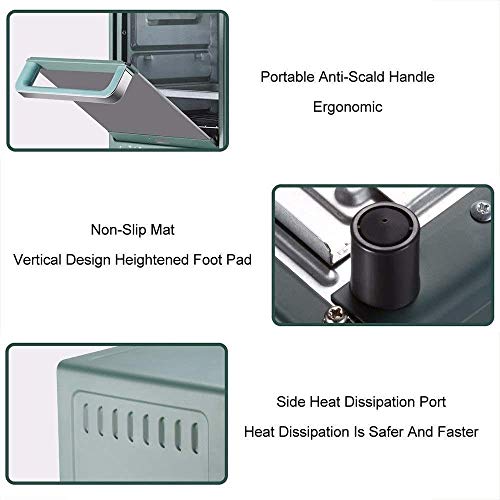 Mini-oven Elektrisch met licht Elektrische grill met instelbare temperatuurregeling Timer Drielaagse bakpositie bespaart meer ruimte Mini-ovens van 12 liter happy - Afbeelding 6