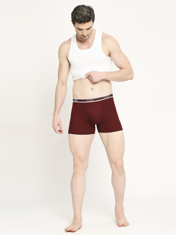 Image of VIP Advanta 100% Ribbed Cotton Fabric Trunk Combo Set for Mens with Covered Elastic Waistband