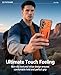 FNTCASE for Samsung Galaxy S25-FE Case: Military Grade Drop Proof Protection Mobile Cover with Kickstand | Matte Textured Rugged Shockproof TPU | Protective Sturdy Phone Case Orange