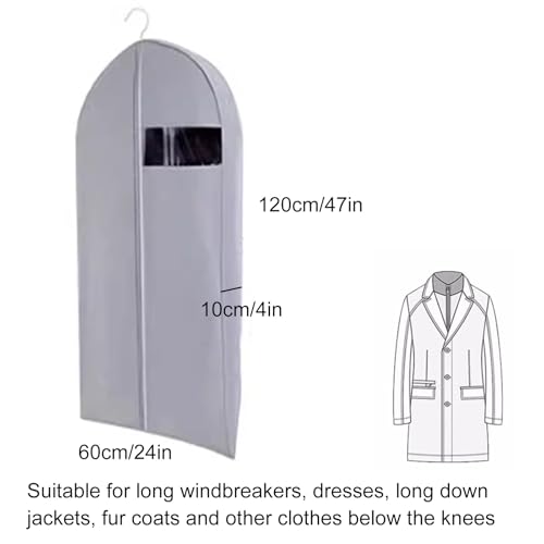 Hanging Garment Bags with Clear Window for Down Jackets & Fur Coats - Thick Clothing Covers, 60x10x120cm (Pink) - Durable & Stylish Storage Solutions2