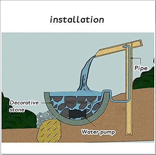 Bambusbrunnen Dekoration mit Pumpe und Löffel – Wasserfall-Funktion für den japanischen Garten – 70 cm Sprinkler