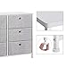 SONGMICS Dresser, Storage Unit with 6 Easy Pull Fabric Drawers, Dresser Drawer, Organizer Unit with Metal Frame, Wooden Tabletop, for Closet, Light Gray ULTS023W01