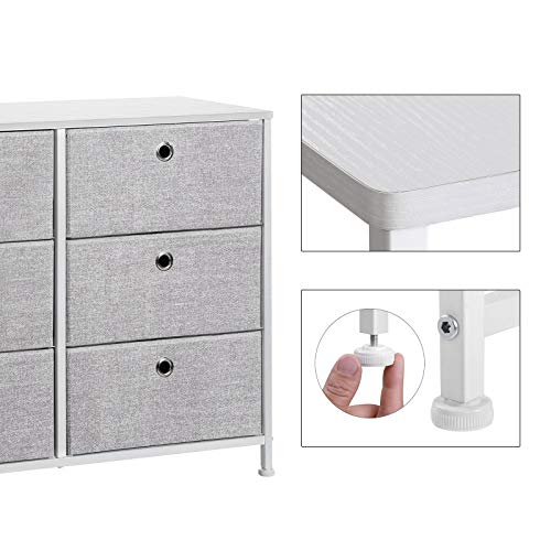 SONGMICS Storage Dresser with 6 Drawers for Closet, Nursery, Dorm Room, 31.5" L, Light Grey ULTS23W - Image 6