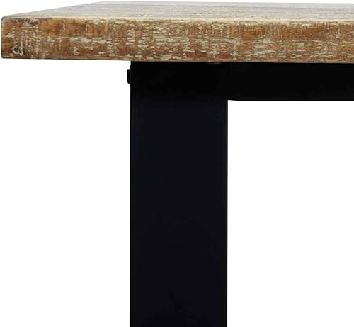 Miniatura 9 de Solid Acacia Wood Dining Table 78.7 x 35.4 in Industrial Rectangular Kitchen Table Seats 6 Modern Rustic Brown Finish for Dining Room Living Space